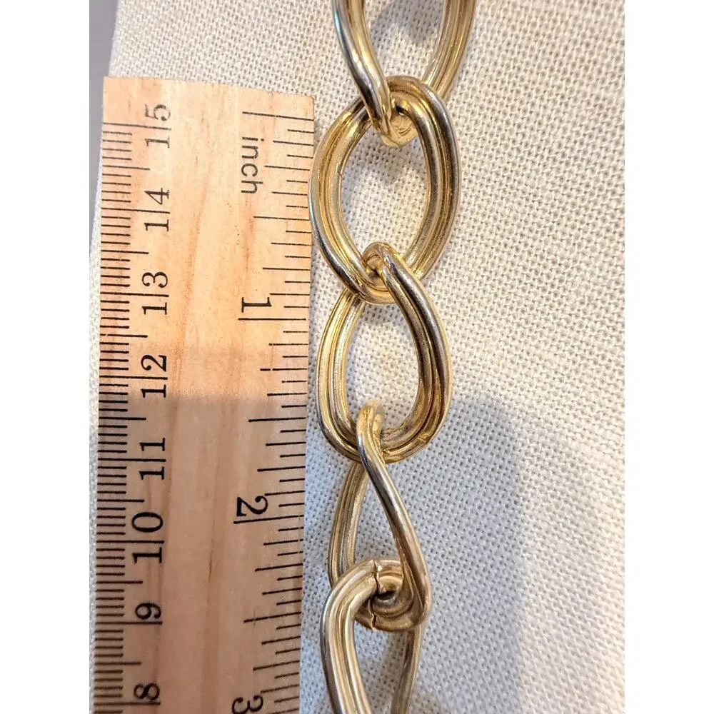 Vintage Gold Tone Oval Link Chain Necklace 30”